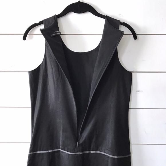 Club Monaco Black Satin Drop Waist Sheath Dress - Picture 6 of 7